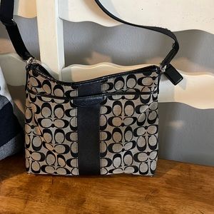 Used coach black and gray crossbody